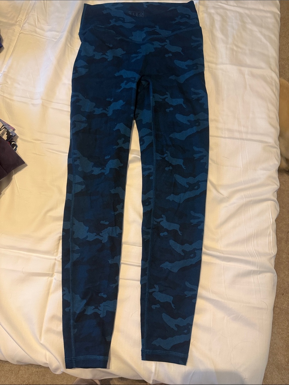 Crossover waist Blue Camo Leggings